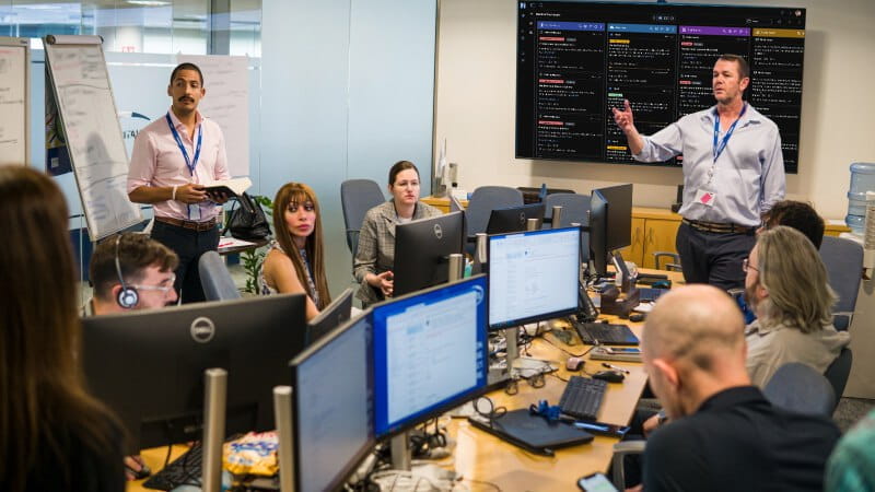 Krisenmanagementteam ist am arbeiten