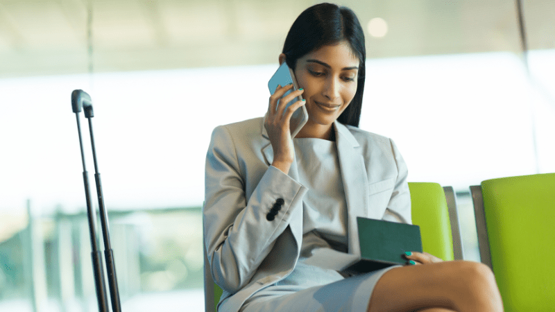 Business woman on her phone